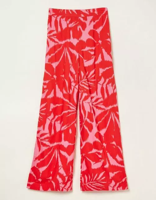 Ikat Leaves Palazzo Trousers
