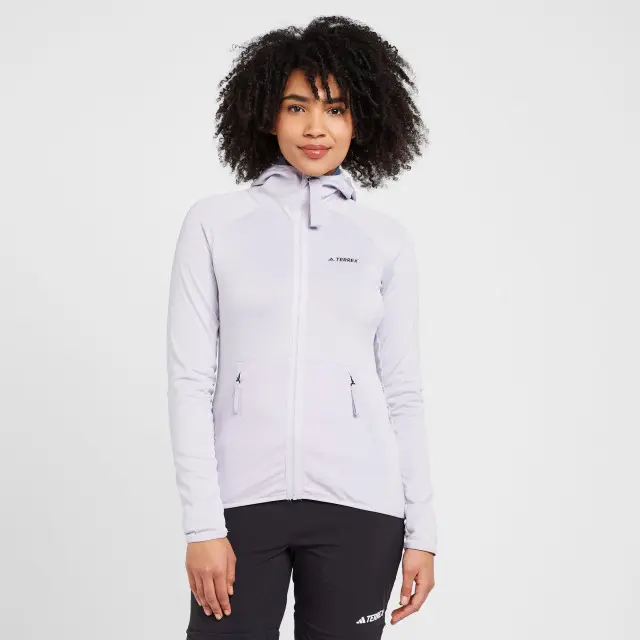adidas Terrex Women's Tech Flooce Lightweight Hooded Jacket, Purple