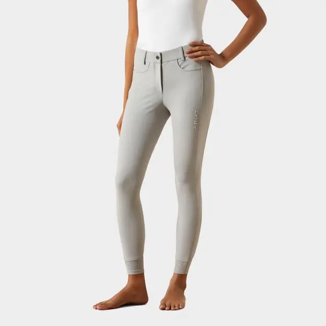Ariat Womens Tri Factor NT Half Grip Breeches, Grey