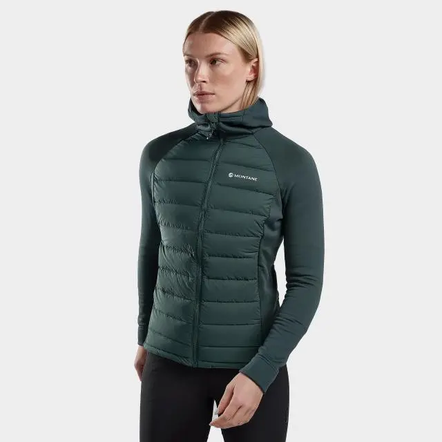 Montane Women's Composite Hooded Down Jacket, Green
