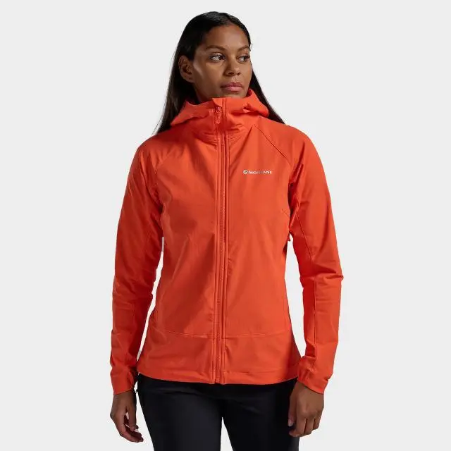 Montane Women's Tenacity Hooded Softshell Jacket, Orange