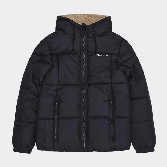 Reebok Women's Reversible Puffer Sherpa, Black