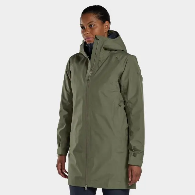 Montane Women's Spirit Long Waterproof Jacket, Green