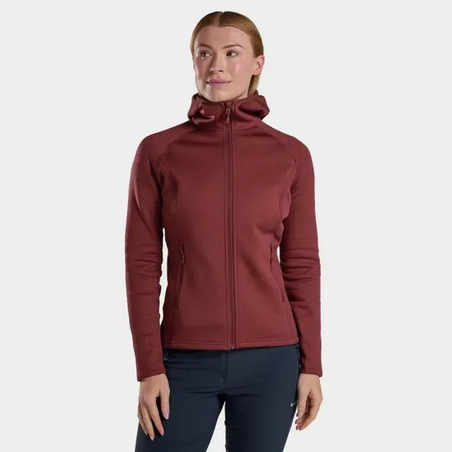 Montane Women's Fury Hooded Fleece Jacket, Red