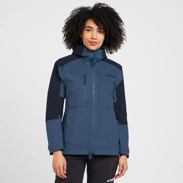 adidas Terrex Women's Xploric RAIN.DRY Hiking Jacket, Blue