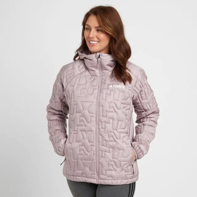 adidas Women's Xperior Primaloft Loose Fill Insulated Hooded Jacket, Preloved Fig