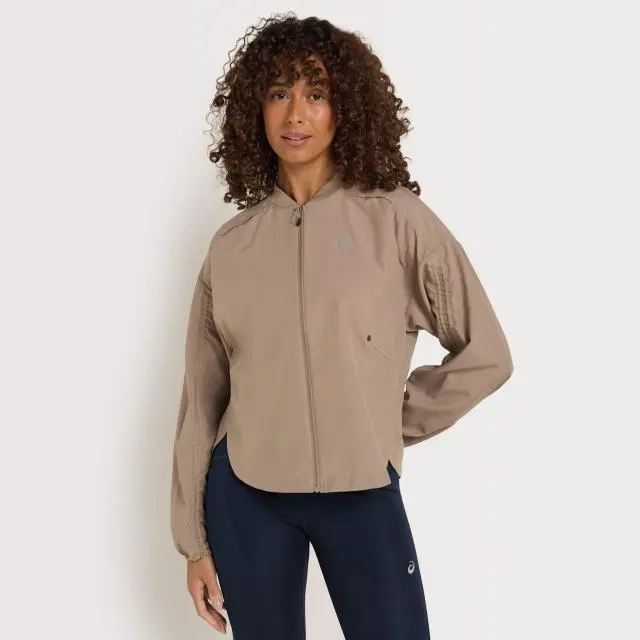 Asics Women's Nagino Run Adjustable Jacket, Cream