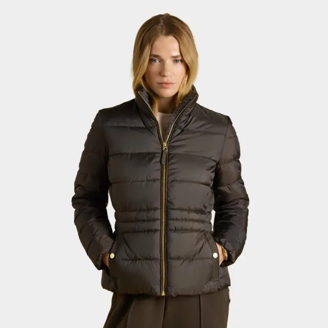 Joules Women's Paddock Showerproof Padded Coat, Chocolate Brown