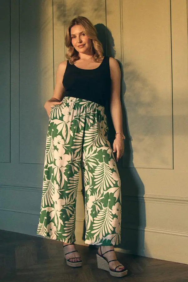 Tropical Floral Wide Leg Trousers