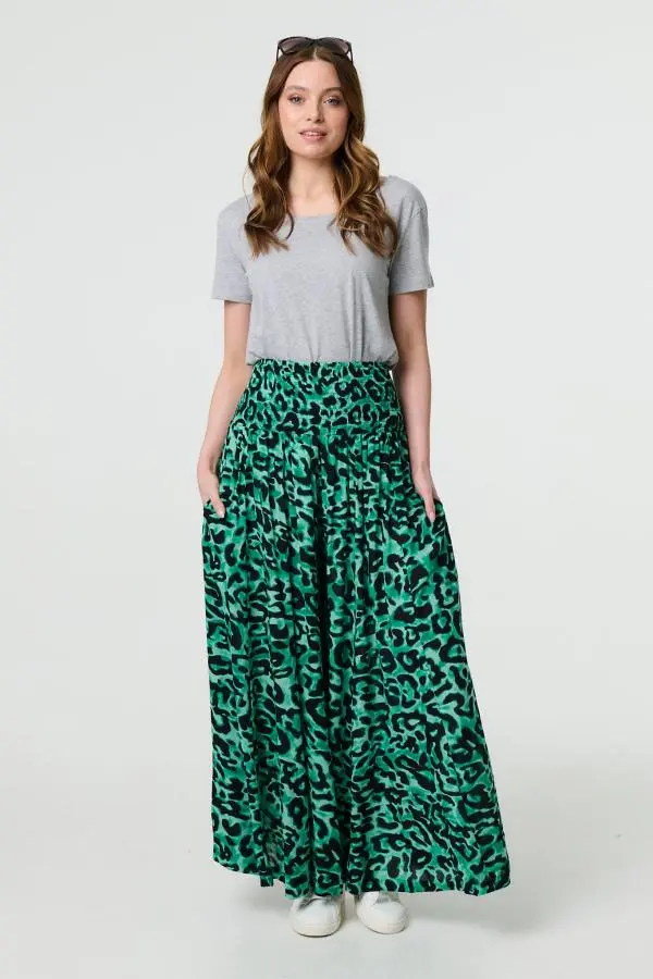 Animal Print High Waist Palazzo Pants