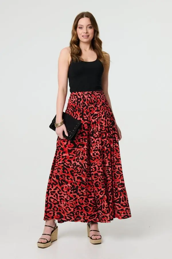 Animal Print High Waist Palazzo Pants