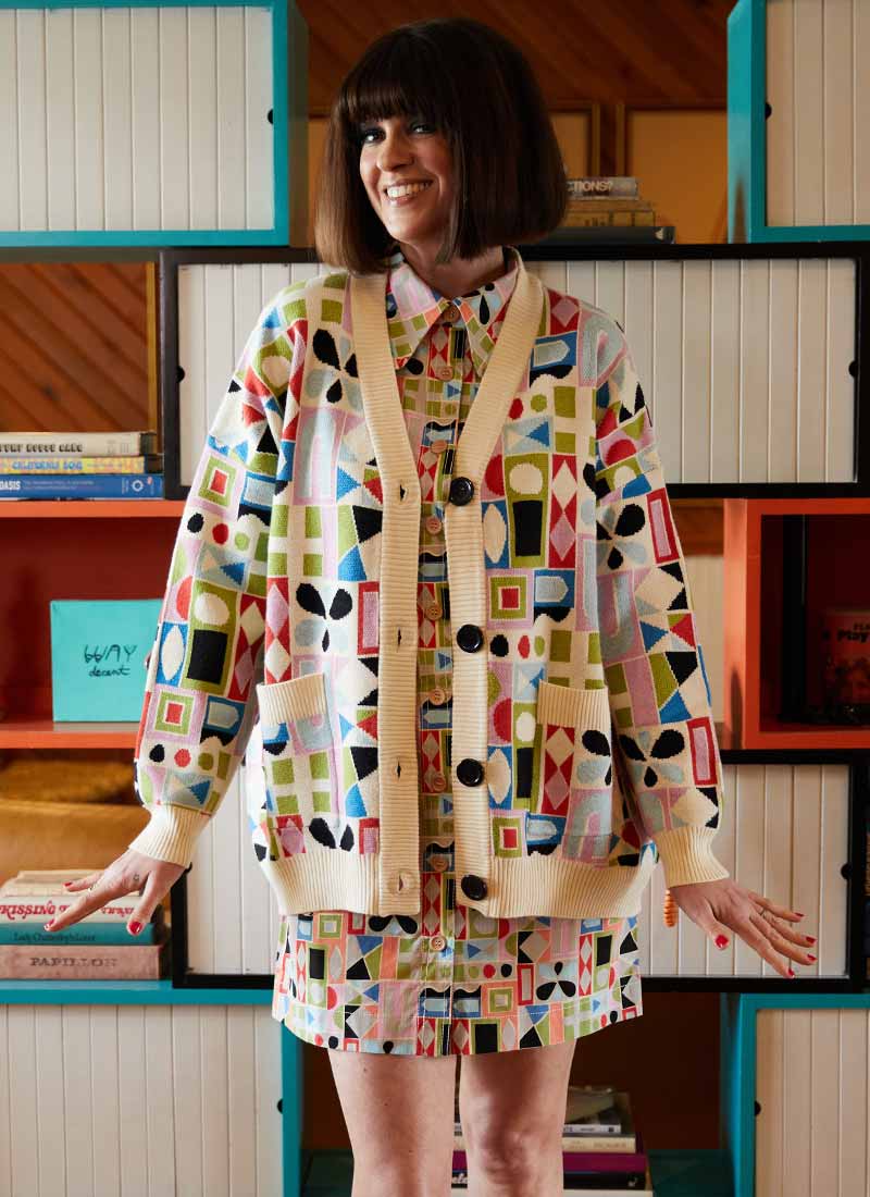Geometric cardigan discount