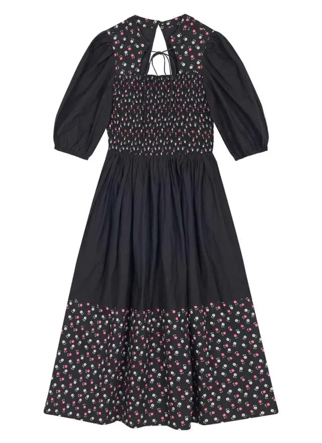 Joanie Clothing Jesse Ditsy Floral Print Tie Neck Midi Dress