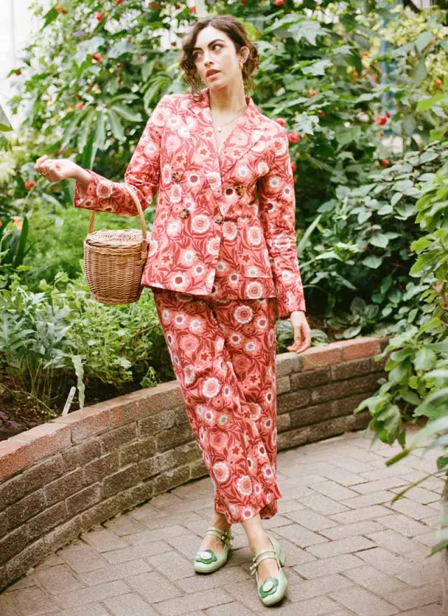 Pippa Pink Floral Print High Waist Trousers