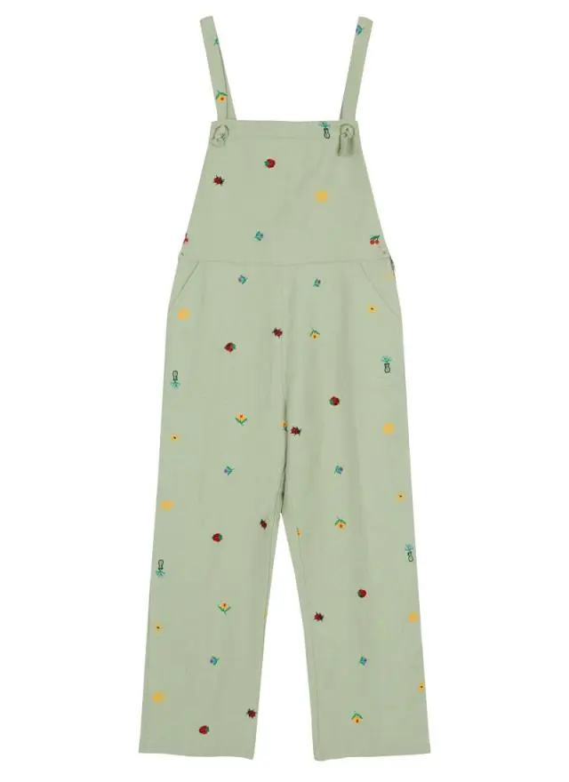 Joanie Clothing Rachel Embroidered Tie Strap Dungarees 