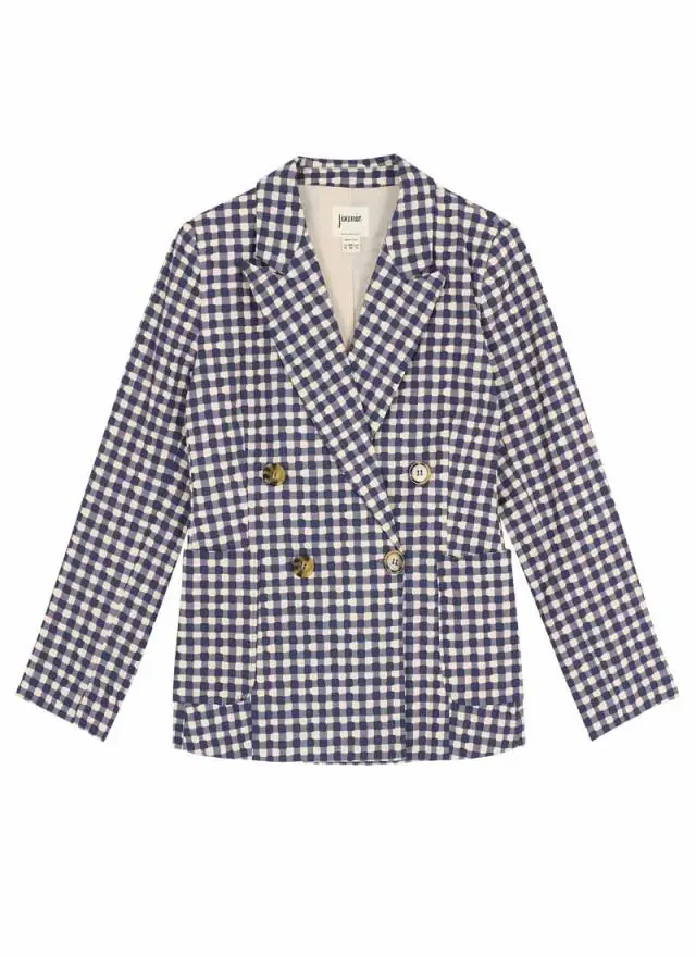 Joanie Clothing Richy Gingham Soft Tailored Blazer