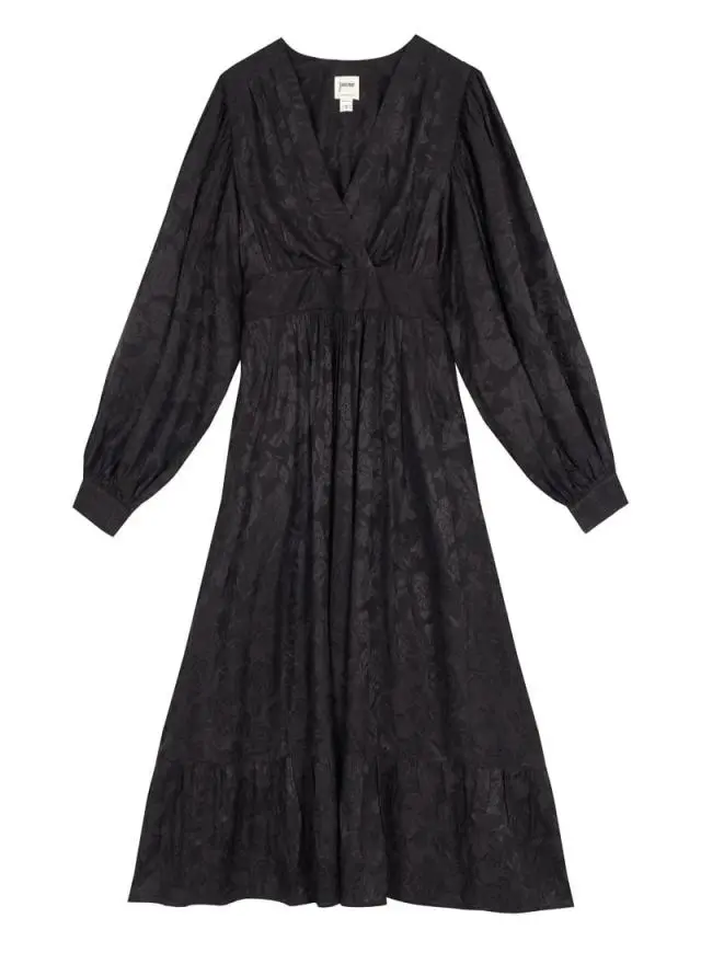 Joanie Clothing Victoria Floral Damask Balloon Sleeve Midaxi Dress 