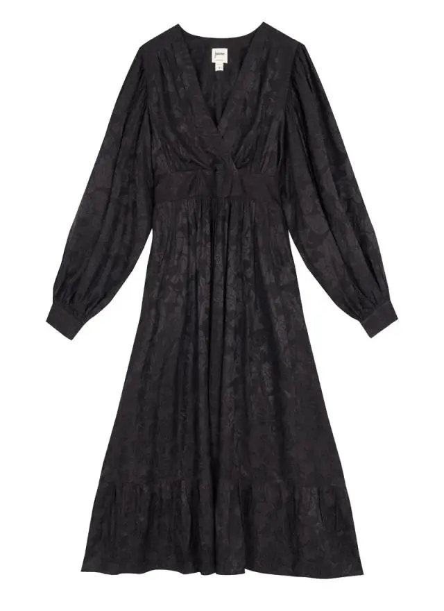 Joanie Clothing Victoria Floral Damask Balloon Sleeve Midaxi Dress 