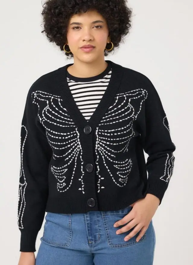 Joanie Clothing Franklin Skeleton Ribcage Cardigan 