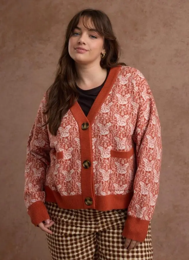Joanie Clothing Lovelace Fox Print Oversized Cardigan 