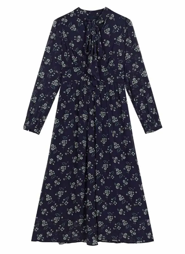 Joanie Clothing Lavinia Floral Print Pussybow Midaxi Dress 