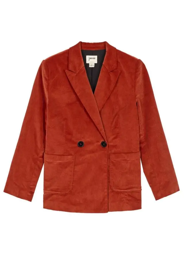 Joanie Clothing Jarvis Double Breasted Corduroy Blazer 