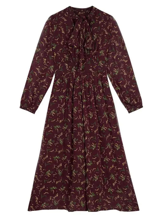 Joanie Clothing Lavinia Floral Print Pussybow Midaxi Dress 