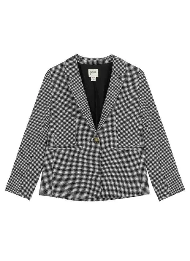 Joanie Clothing Francis Dogtooth Print Tailored Blazer