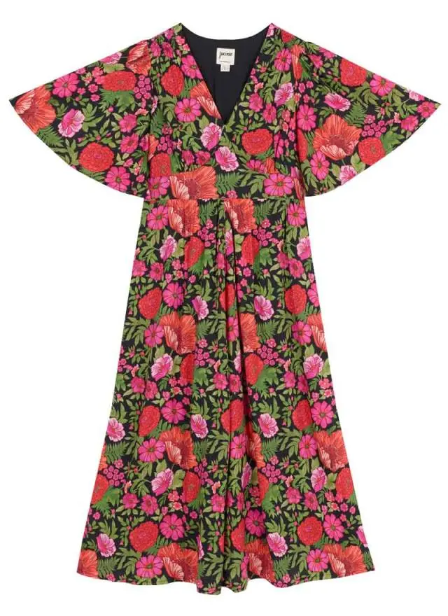 Joanie Clothing Desdemona Pink Floral Print Midi Dress 