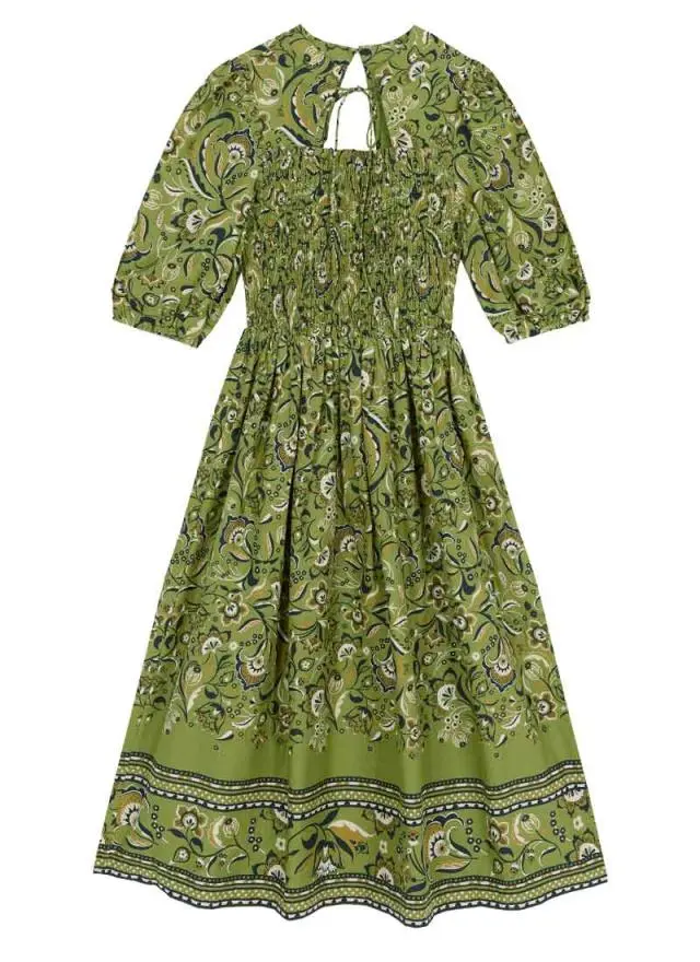 Joanie Clothing Jesse Handkerchief Print Tie Neck Midi Dress