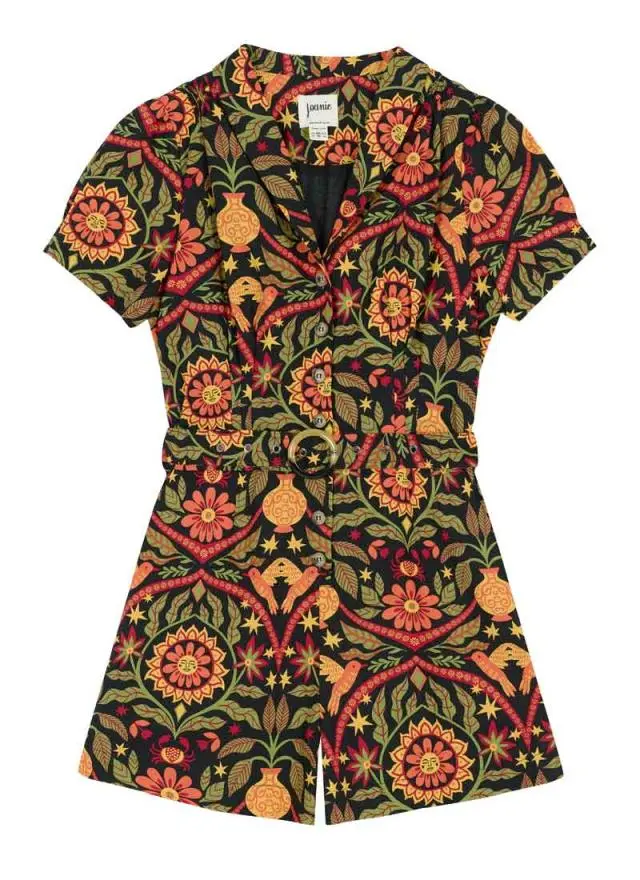 Joanie Clothing Delphine Sunset Floral Print Playsuit 