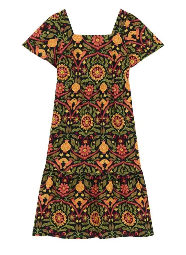 Joanie Clothing Georgia Sunset Floral Print Square Neck Dress 