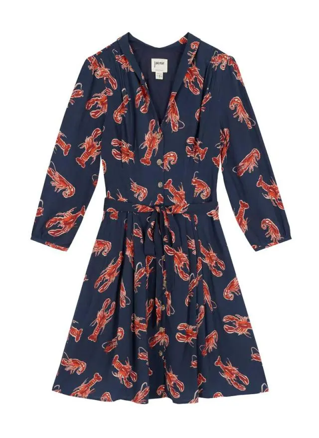 Joanie Clothing Barbara Lobster Print Button