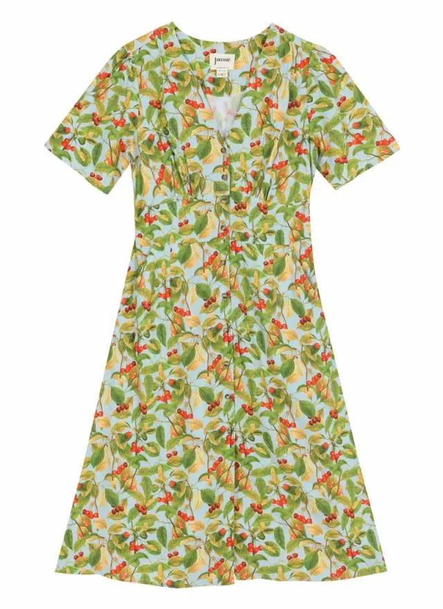 Joanie Clothing Manon Cherry Print Button