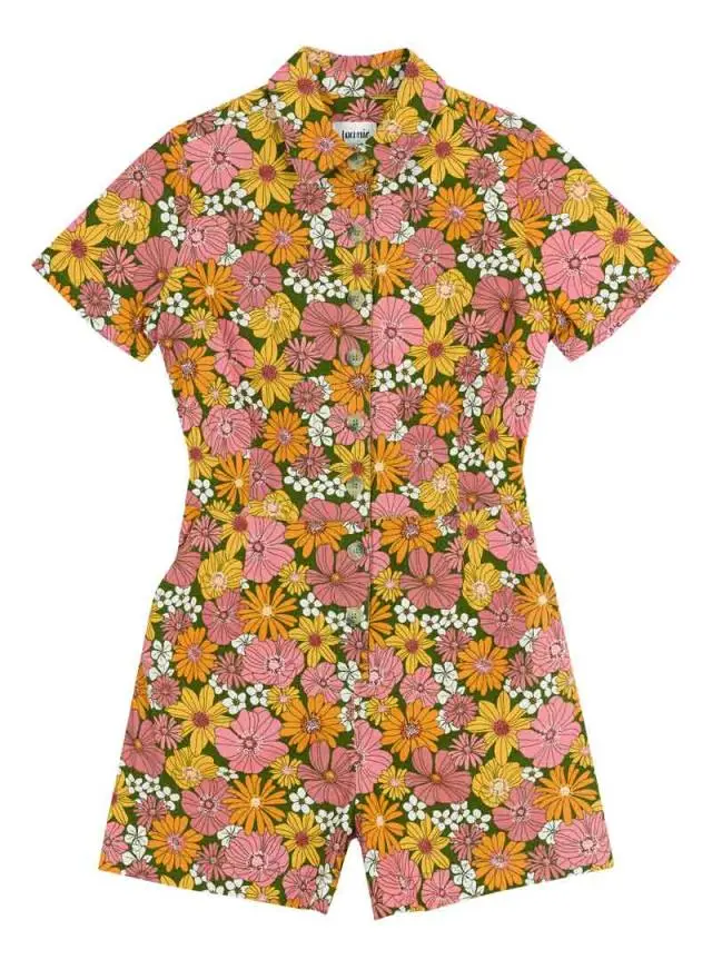Joanie Clothing Aisling Vintage Floral Print Playsuit