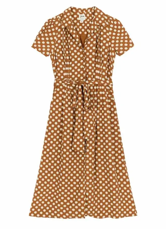 Joanie Clothing Roberta Polka Dot Print Midaxi Tea Dress