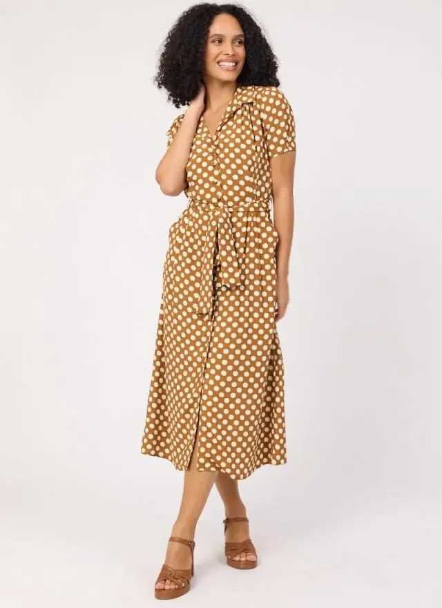 Joanie Clothing Roberta Polka Dot Print Midaxi Tea Dress