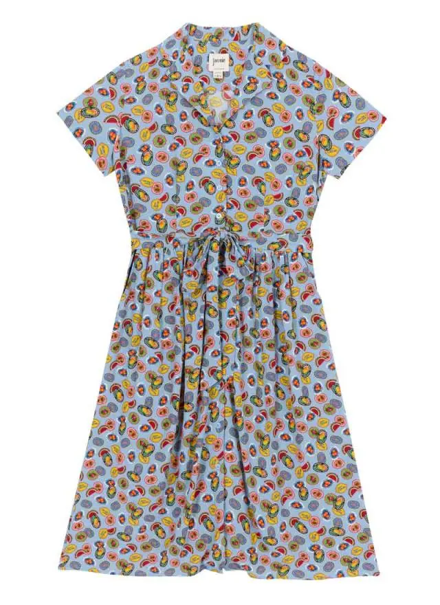 Joanie Clothing Carly Fruit Sticker Print Midi Dress