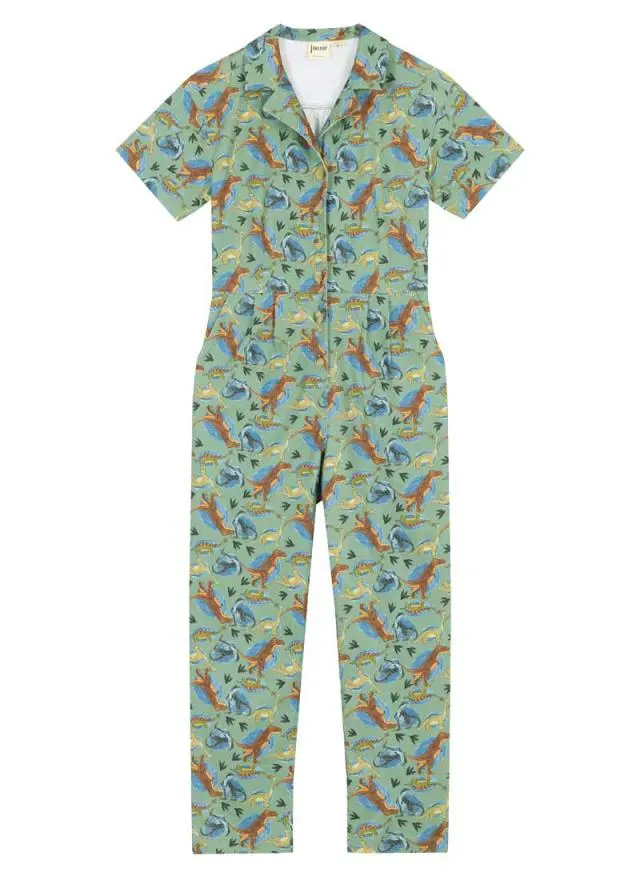 Joanie Clothing Anneka Illustrated Dinosaur Print Boilersuit