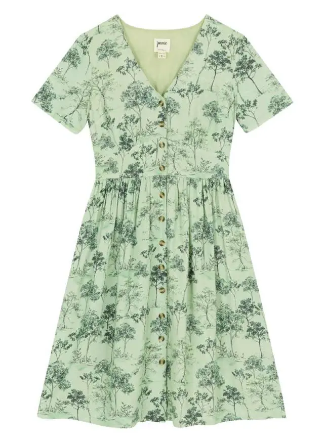 Joanie Clothing Natalie Tree Print Button