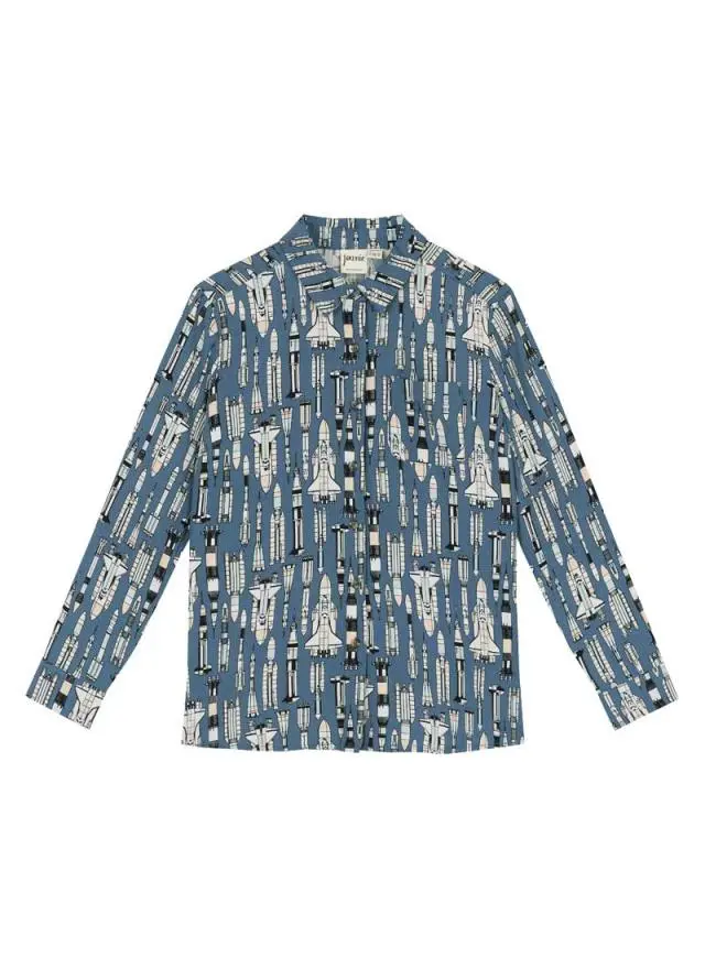 Joanie Clothing Sharon Rocket Print Oversized Shirt