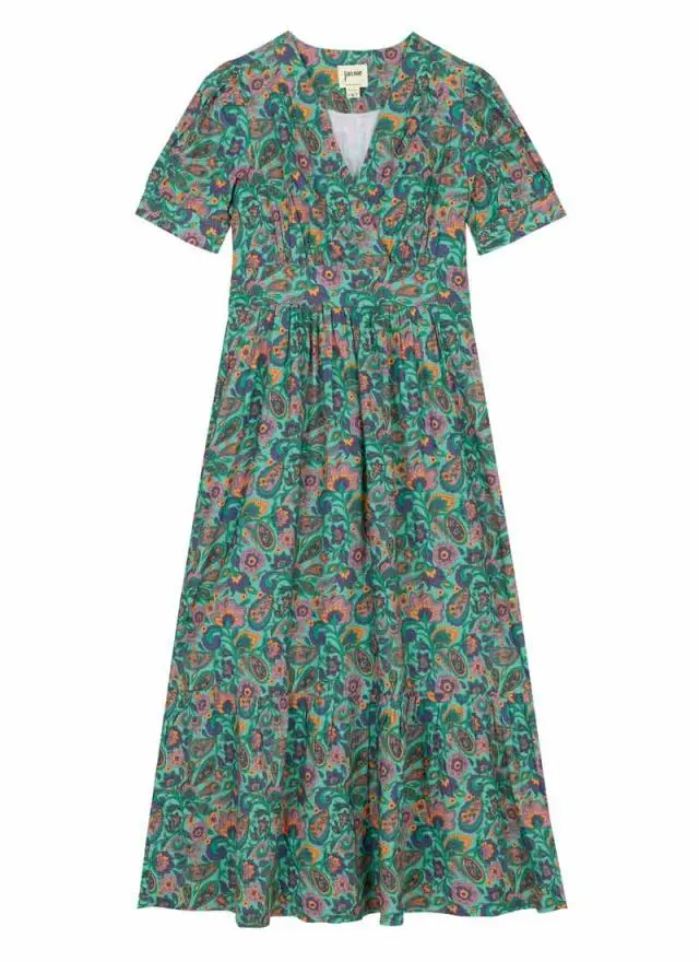 Joanie Clothing Albertine Wasabi Paisley Print Midaxi Dress