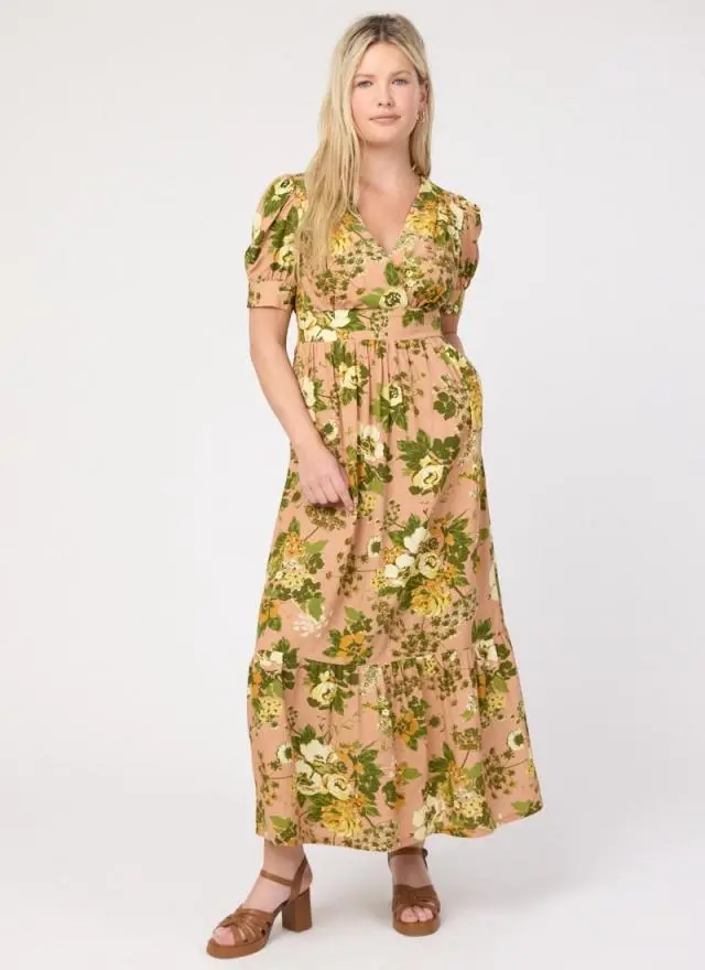 Joanie Clothing Albertine Floral Wallpaper Print Midaxi Dress