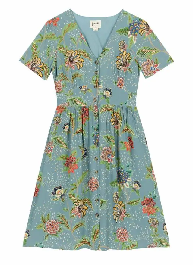 Joanie Clothing Natalie Chintz Floral Print Button Down Tea Dress