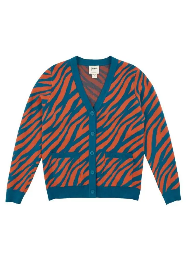 Joanie Clothing Althea Tiger Stripe Intarsia Knit Cardigan