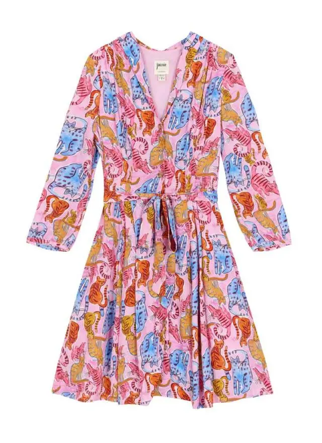 Joanie Clothing Barbara Painterly Cat Print Button