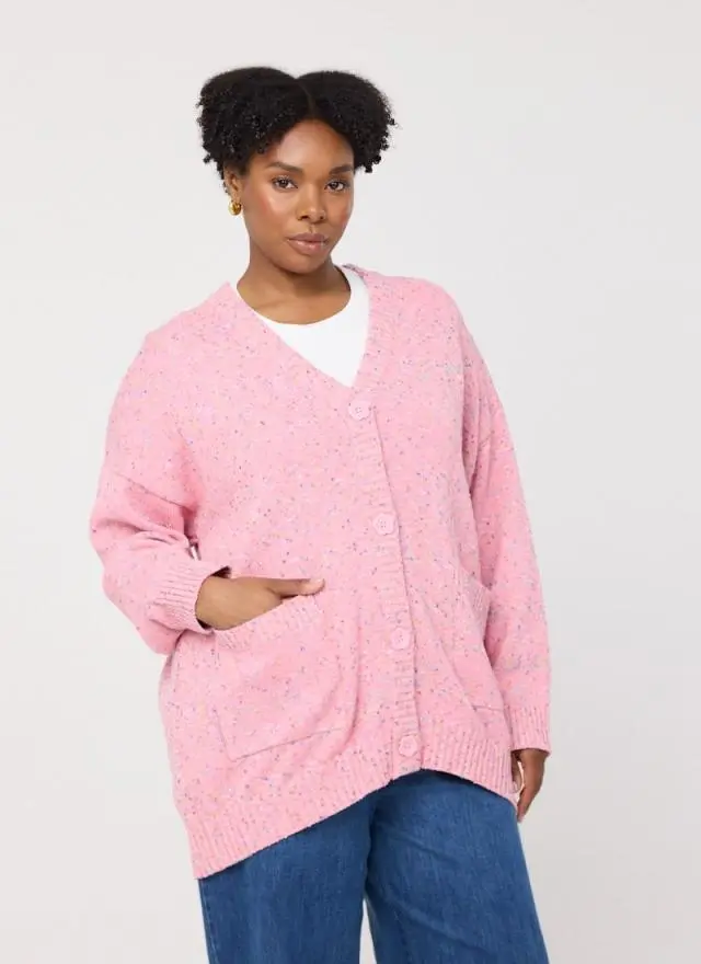 Joanie Clothing Vanessa Rainbow Nep Oversized Knitted Cardigan