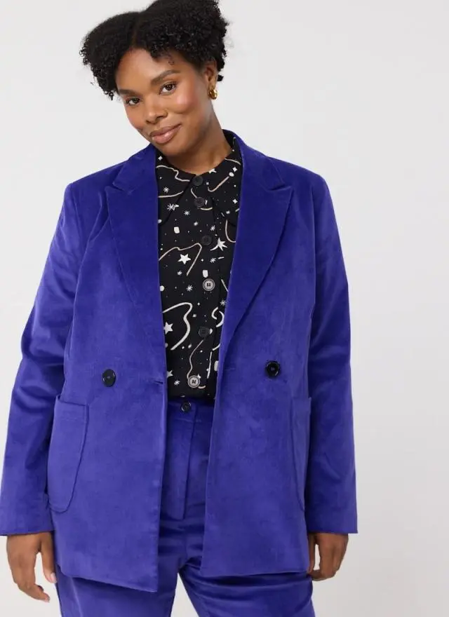 Joanie Clothing Jarvis Double Breasted Corduroy Blazer