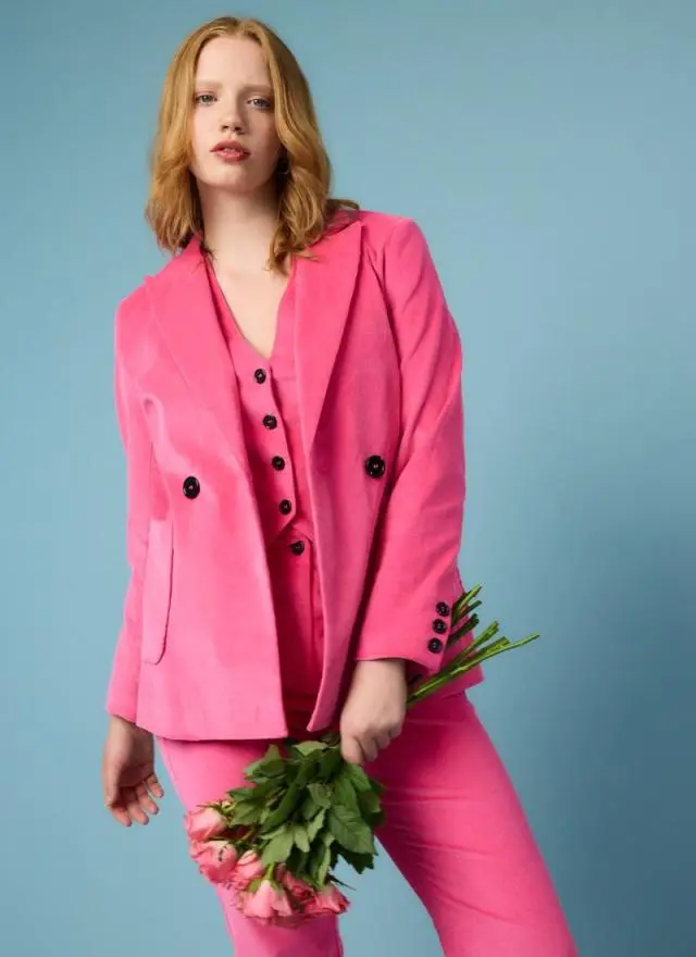 Joanie Clothing Jarvis Double Breasted Corduroy Blazer