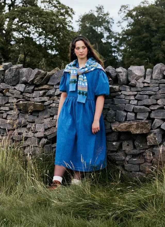 Joanie Clothing Jojo Mid Wash Denim Midi Dress